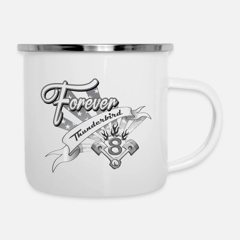 Forever V8 Thunderbird - Emaille-Tasse - Weiß