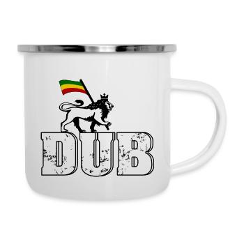 Dub Reggae Lion - Emaille-Tasse - Weiß - Rechts