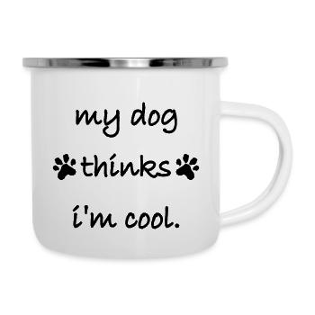Dog thinks in the cool - Camper Mug - white - Right
