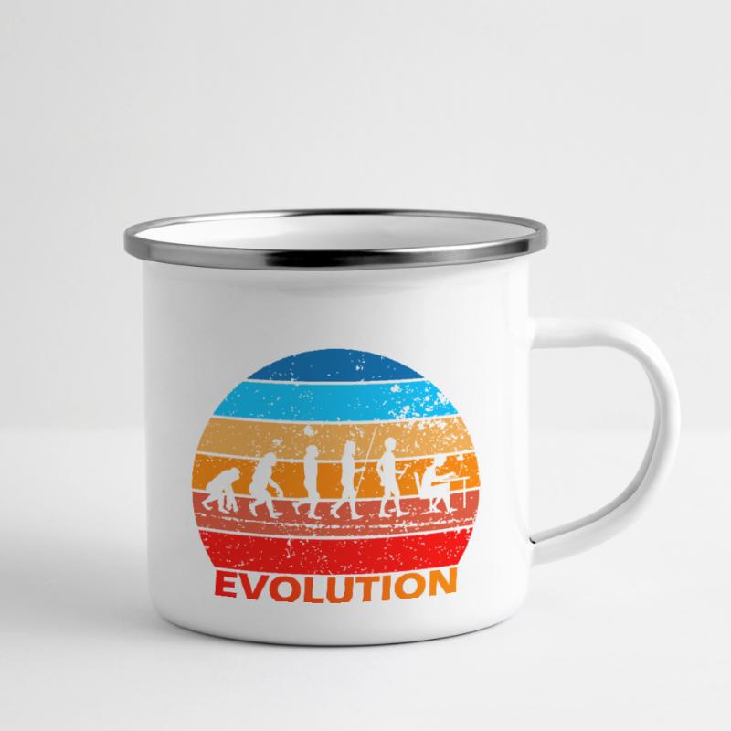 Evolution von IT EDV Informatik Computer Nerds Emaille-Tasse