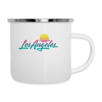 Los Angeles - Emaille-Tasse - Weiß - Rechts