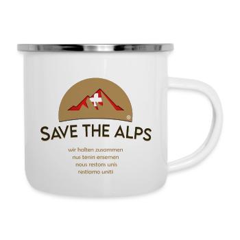 Logo Schweiz alle Sprachen - Emaille-Tasse - Weiß - Rechts