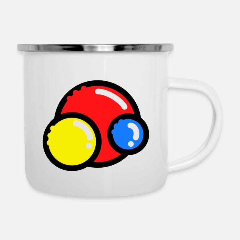 Bunte Bälle | - Emaille-Tasse - Weiß
