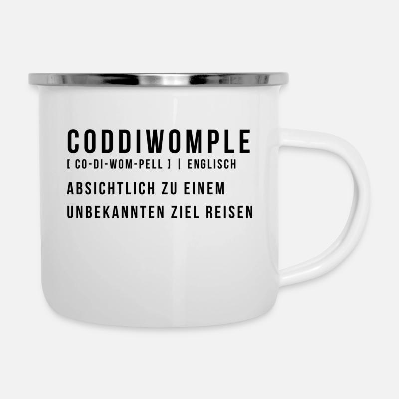 coddiwomple - Emaille-Tasse - Weiß