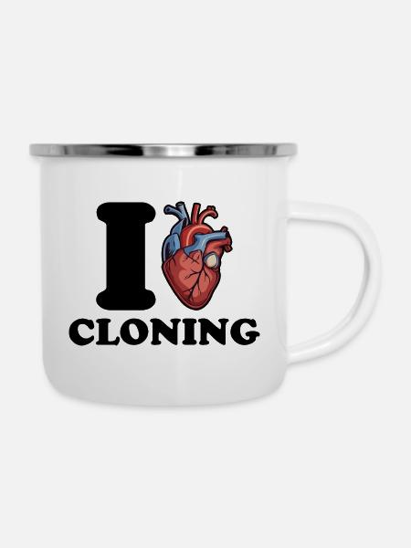 Ich liebe Klonen - Emaille-Tasse - Weiß