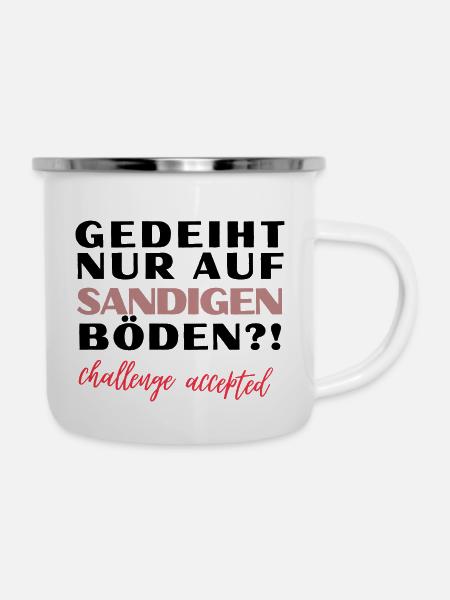 Hobbygärtner - Motivation - Emaille-Tasse - Weiß