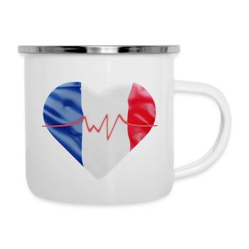 French flag - blue, white, red - Camper Mug - white - Right