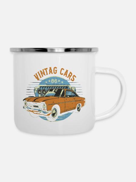 Oldtimer-Enthusiasten - Emaille-Tasse - Weiß