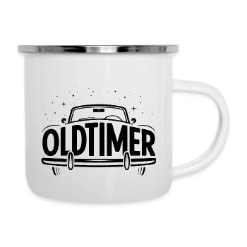 Oldtimer - Logo de voiture cool - Tasse émaillée - blanc - Droite