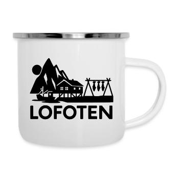 lofoten silhouette - Emaille-Tasse - Weiß - Rechts