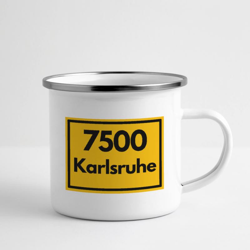 OLD POSTCODE ZIP CODE 7500 KARLSRUHE FÄCHERSTADT Camper Mug