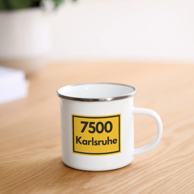 OLD POSTCODE ZIP CODE 7500 KARLSRUHE FÄCHERSTADT Camper Mug