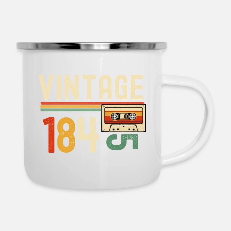 Vintage 1845 Cassette - Camper Mug - white