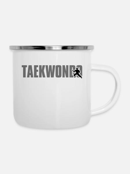 Taekwondo - Emaille-Tasse - Weiß