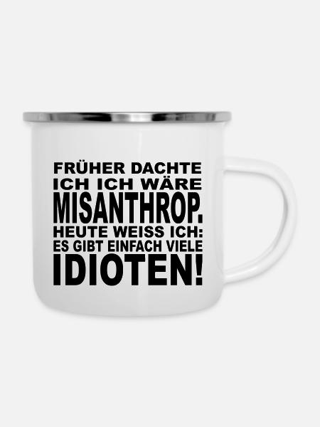 Misanthrop - Emaille-Tasse - Weiß