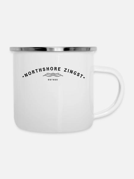 Northshore Zingst - Emaille-Tasse - Weiß