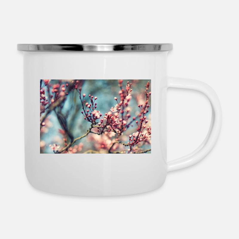 fleurs de printemps - Tasse émaillée - blanc