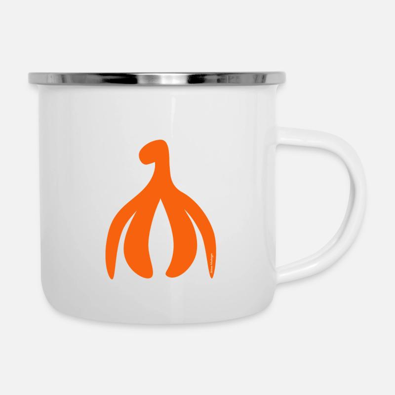 kitzler power orange, nüchtern - Emaille-Tasse - Weiß