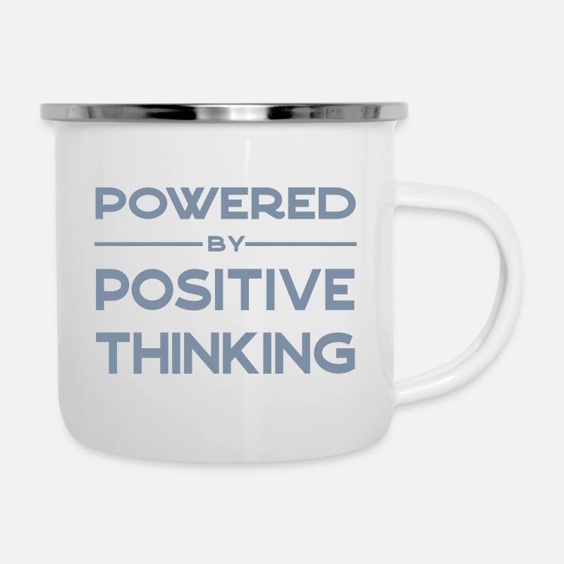 Powered by positive thinking - Camper Mug - white