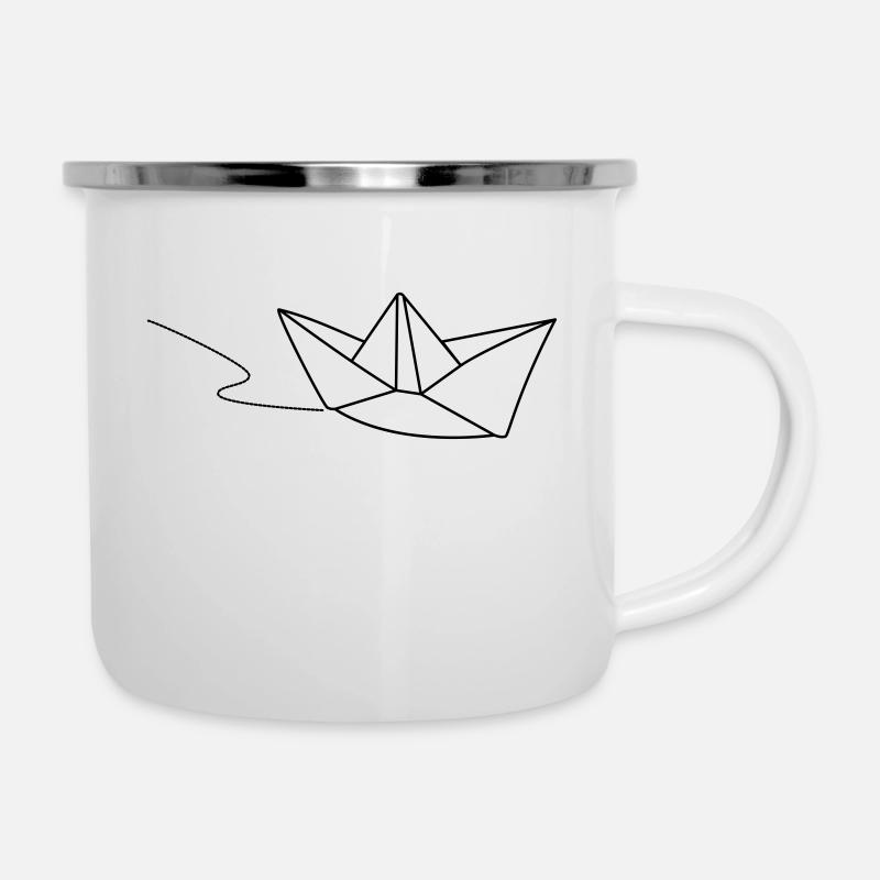 Paper boat - sail away - Camper Mug - white