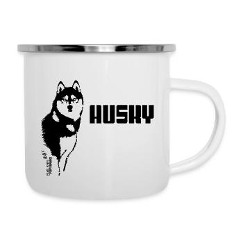 HUSKY PIC peace speed and performance black - Camper Mug - white - Right