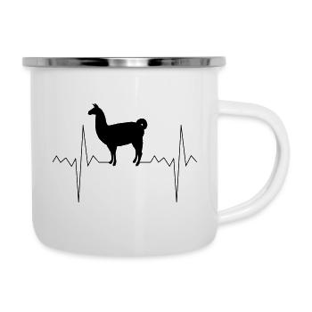 Heart Rate Heartbeat Pulse Lama Llama Gift - Camper Mug - white - Right