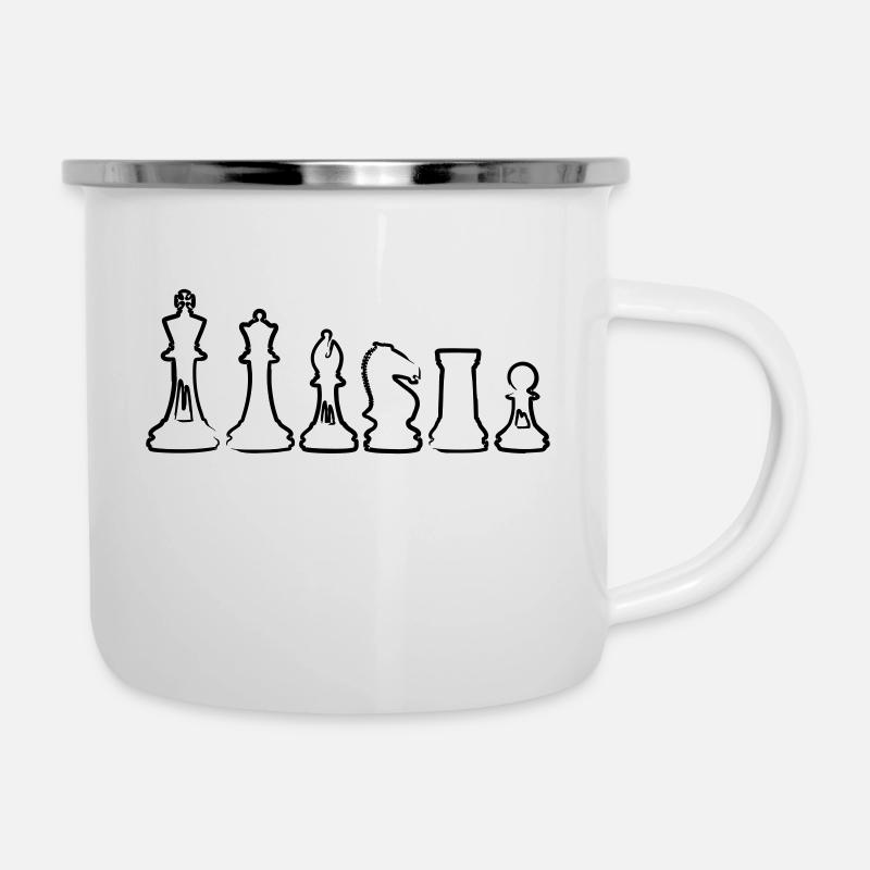 échecs - Tasse émaillée - blanc