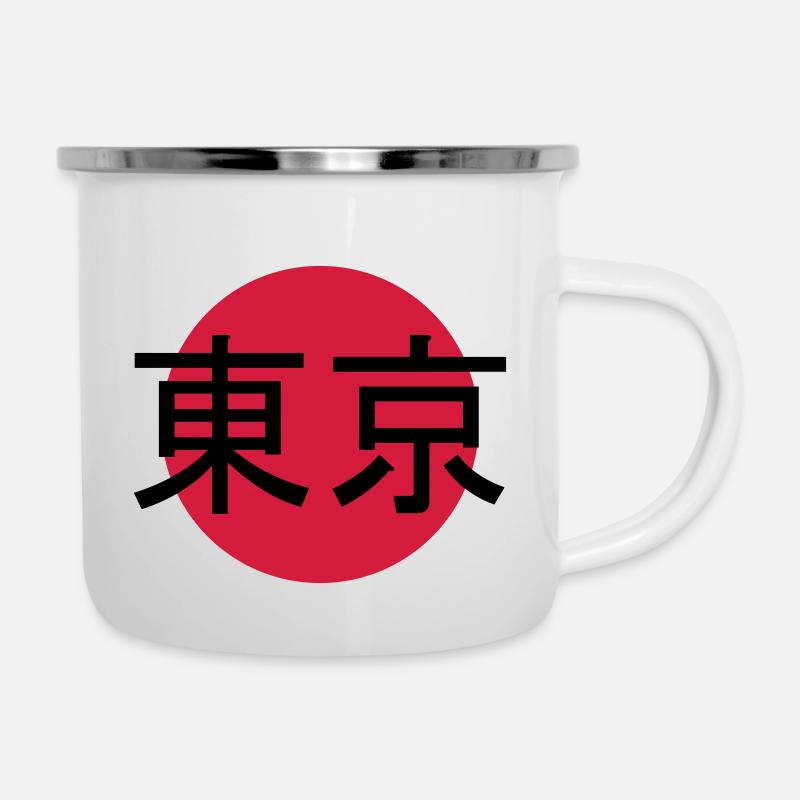 Zeichen Tokyo Stempel - Emaille-Tasse - Weiß