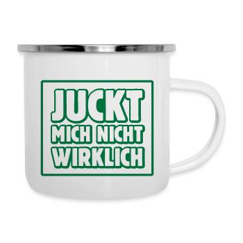 juckt mich nicht wirklich II egal lustig meinung - Emaille-Tasse - Weiß - Rechts