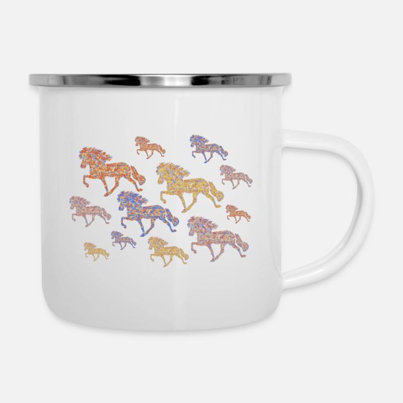 Tölter Herde Splitter - Emaille-Tasse - Weiß