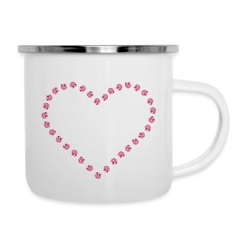 Diamond heart pink contour - Camper Mug - white - Right