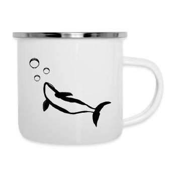 Baby Orca - Emaille-Tasse - Weiß - Rechts
