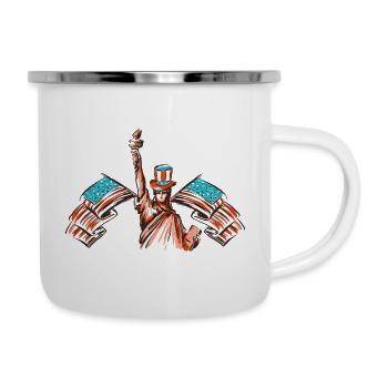 USA TORCH AMERICA 4TH JULY FOURTH STARS STRIPES - Camper Mug - white - Right