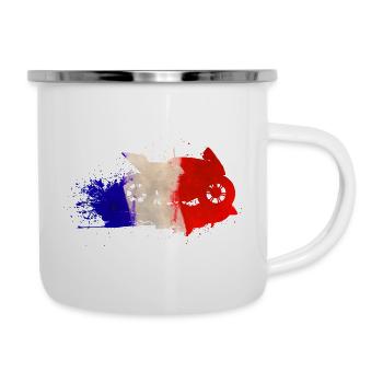 Moto Art Motorsport Frankreich Flagge - Emaille-Tasse - Weiß - Rechts