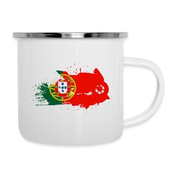 Moto Art Motorsport Portugal Flagge - Emaille-Tasse - Weiß - Rechts