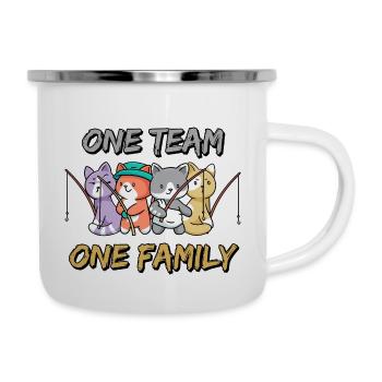 équipe famille chat pêche chien sport schildmaid - Tasse émaillée - blanc - Droite