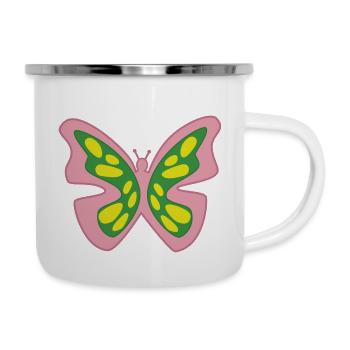 Papillon de lumiere - Tasse émaillée - blanc - Droite
