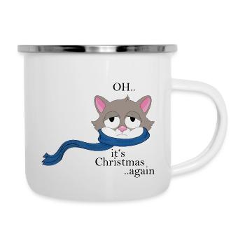Cat oh its christmas - Camper Mug - white - Right
