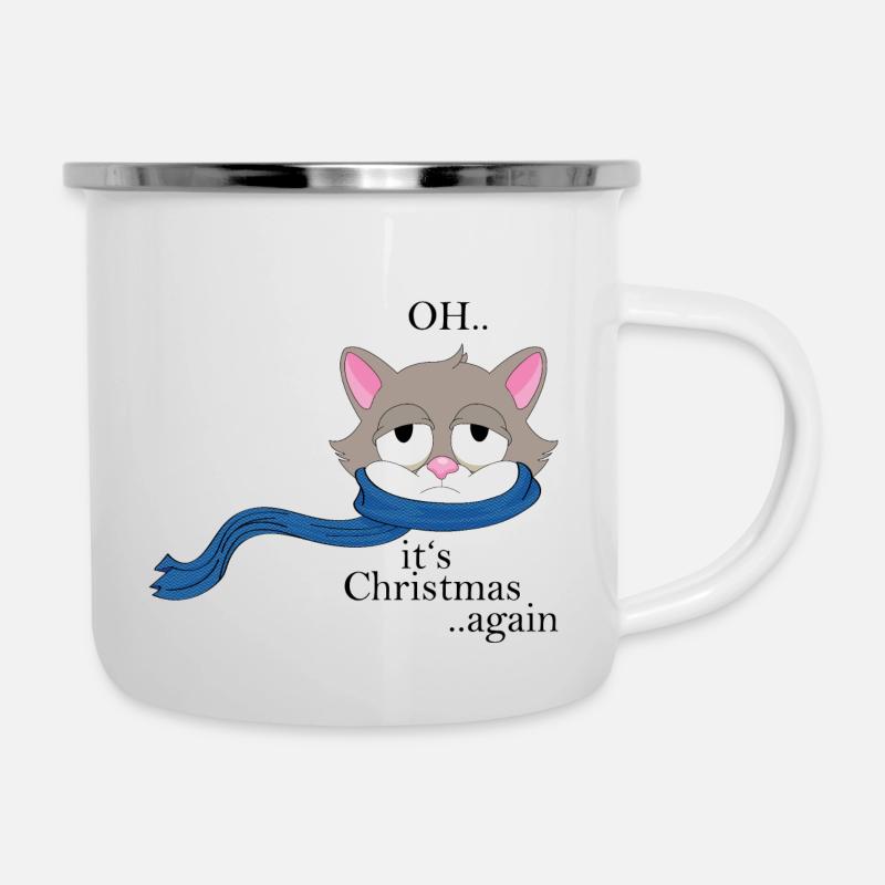 Cat oh its christmas - Camper Mug - white
