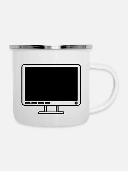 Bildschirm Anzeige Computer Icon - Emaille-Tasse - Weiß