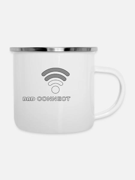 Bad Connection - Emaille-Tasse - Weiß