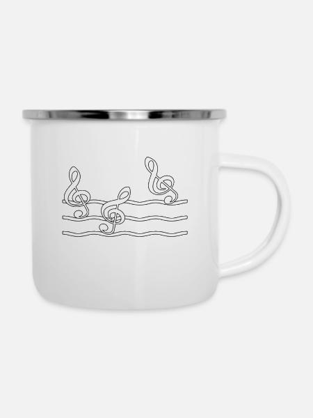 G-Schlüssel - Emaille-Tasse - Weiß