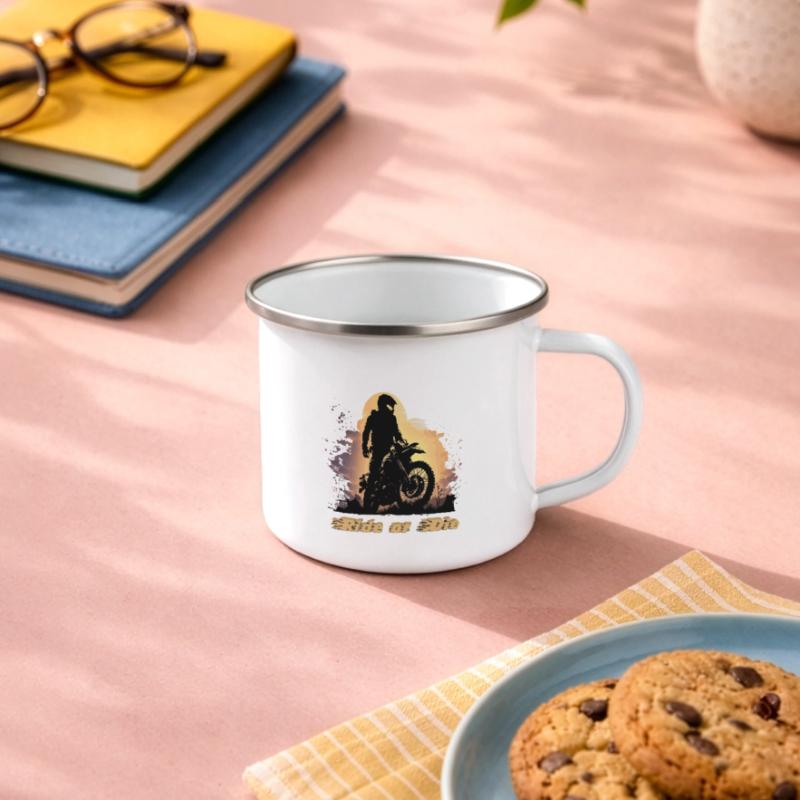 Reiten oder sterben Emaille-Tasse