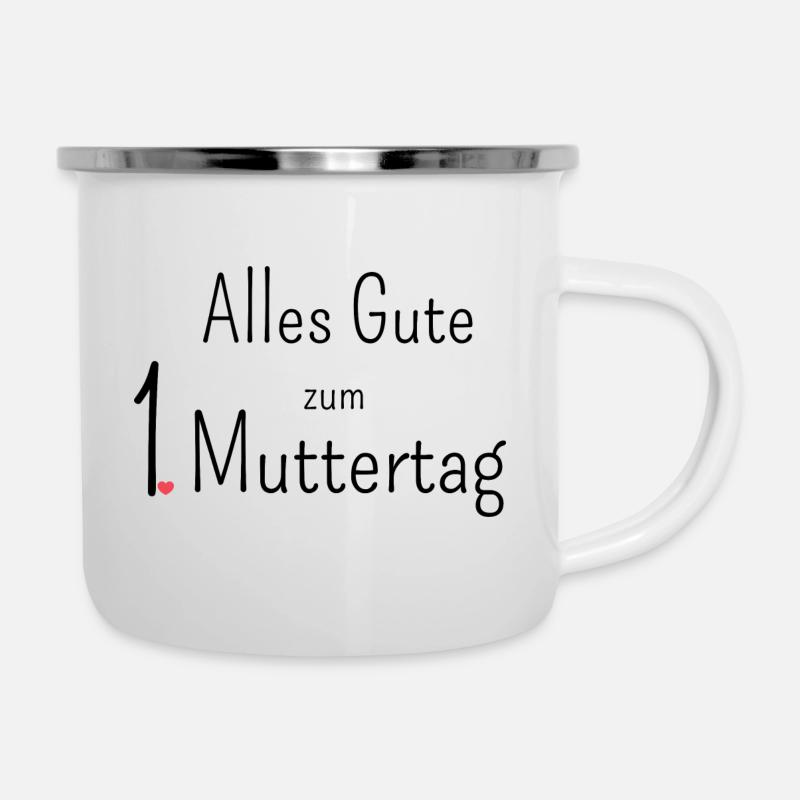 1. Muttertag - Emaille-Tasse - Weiß