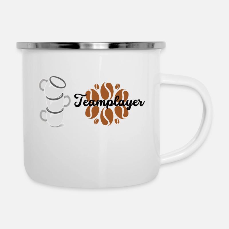 Teamplayer - Emaille-Tasse - Weiß