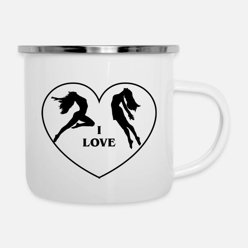 Dancing Dance Music - Emaille-Tasse - Weiß