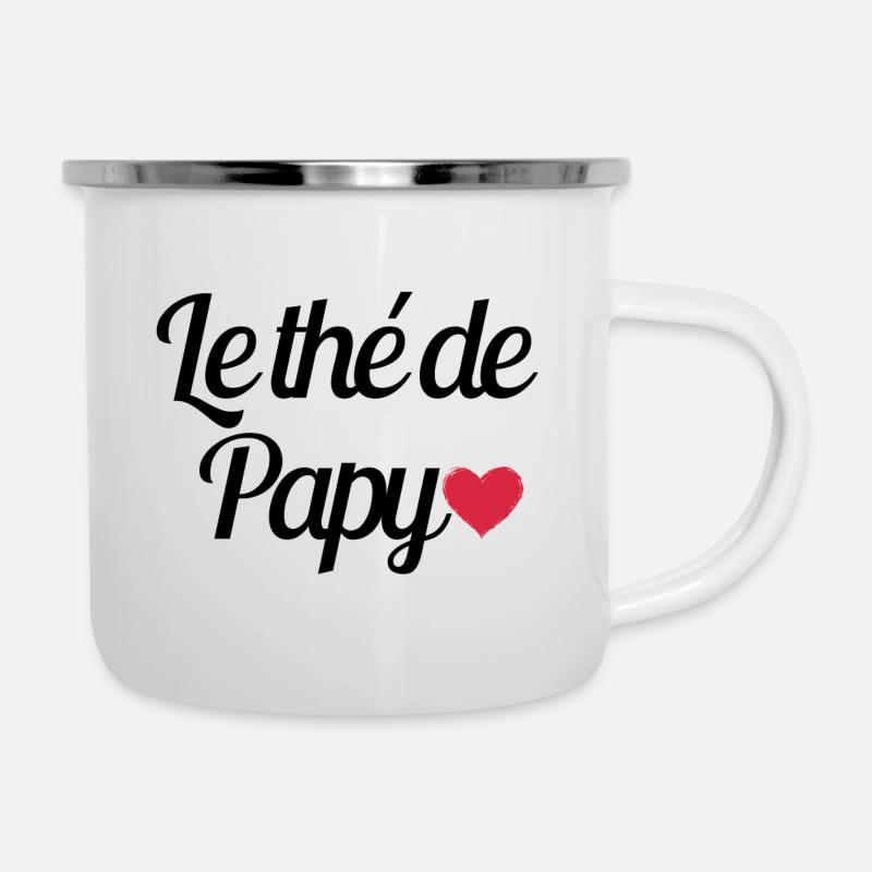Le thé de Papy - Tasse émaillée - blanc