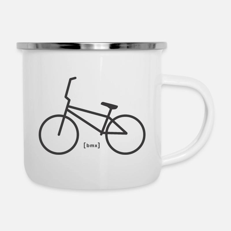 BMX - Emaille-Tasse - Weiß