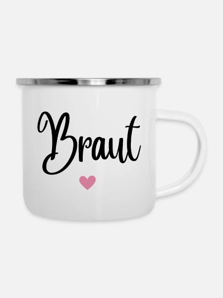 Braut - Emaille-Tasse - Weiß