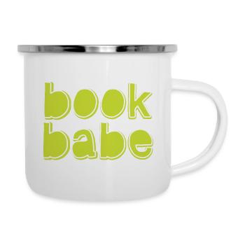 Book Babe - Emaille-Tasse - Weiß - Rechts